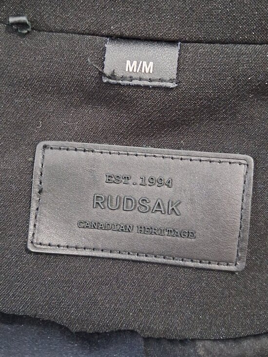 Rudsak Black Asymmetrical Coat with Genuine Leather Sleeves - Picture 3 of 15